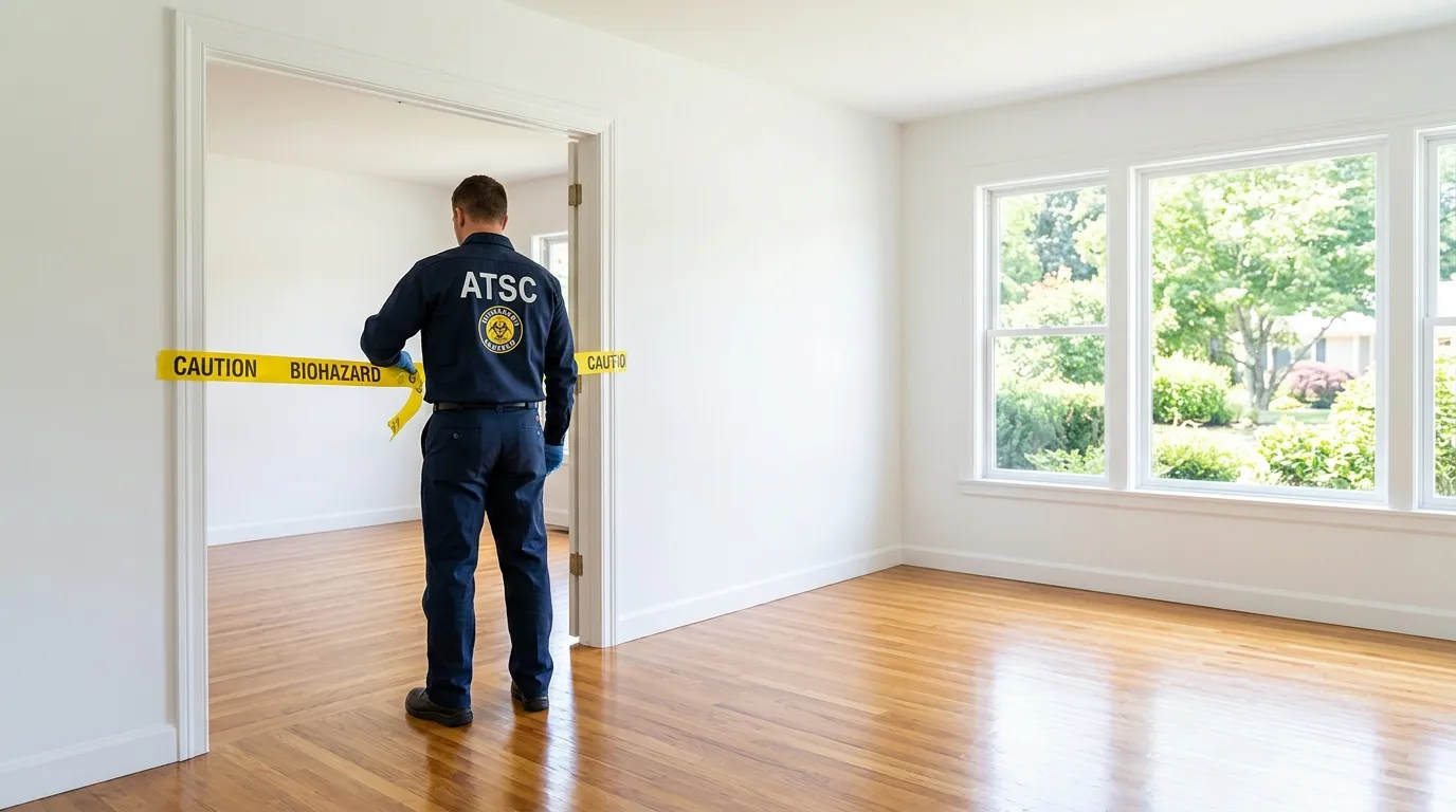 Certified biohazard cleanup crew performing Decomposition Cleanup in Okolona
